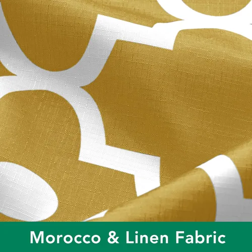 Miniatura 7 de Biscaynebay Cortina de ducha de tela texturizada 72" X 72", de oro con perlas de Marruecos impresas, cortina de baño de hotel de lujo de calidad