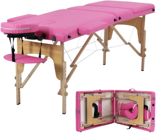 Miniatura 9 de Mesa de masaje portátil, cama de masaje para spa de altura ajustable, 77 pulgadas de largo x 28 pulgadas de ancho, plegable en 2, hecha