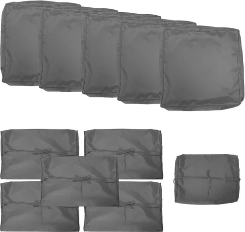 Gotland Fundas de repuesto para cojines de patio, fundas de cojín para exteriores, funda impermeable para asiento de silla para sofá, muebles, Gris