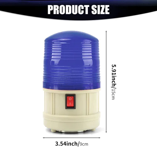 Miniatura 7 de Faro de advertencia LED de 6", luz estroboscópica de emergencia que funciona con pilas, lámpara magnética de advertencia de seguridad intermitente
