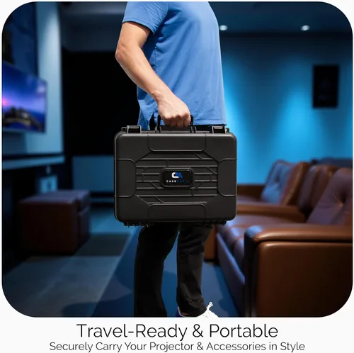Miniatura 3 de CASEMATIX Funda de viaje para proyector de carcasa rígida compatible con proyectores Epson VS250 SVGA, VS350 XGA, VS355 WXGA con cable HDMI