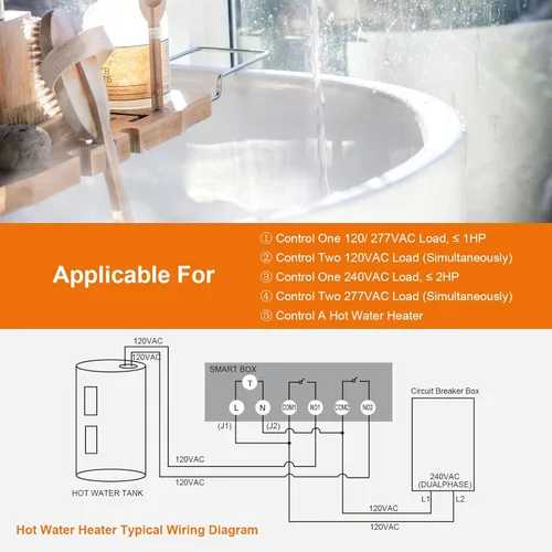 Miniatura 3 de SURAIELEC Temporizador de piscina, temporizador de bomba mecánica de 24 horas, 40 amperios, 120, 240, 277 VAC, carcasa de metal resistente al aire