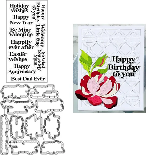 Juego de sellos y troqueles transparentes para hacer tarjetas, plantillas de corte para álbumes de recortes, álbum de fotos, papel decorativo,