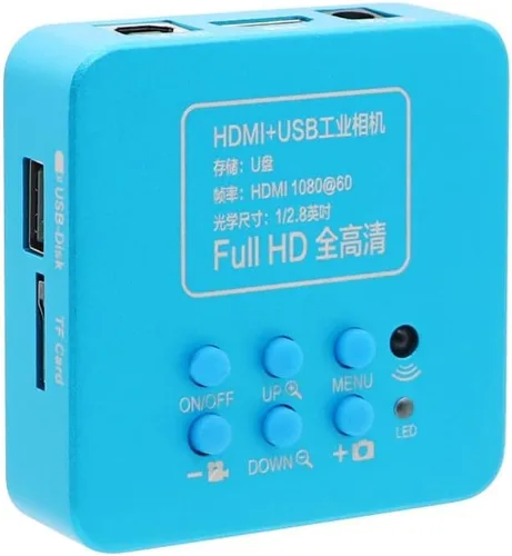 Miniatura 5 de Cámara de microscopio HDMI HD 2MP 30FPS HDMI USB Industrial Digital Teléfono Cámara Microscopio para Microscopio Binocular Trinocular (Color : Rojo)