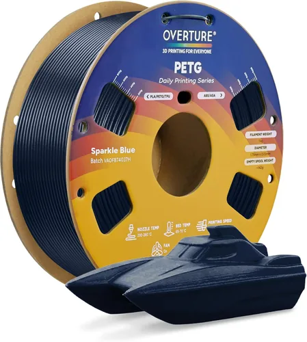 Miniatura 38 de OVERTURE - Filamento PETG de 1/16 de pulgada (1.75 mm) para impresora 3D y FDM, bien enrollado, duradero, carrete de 4.4 libras, dureza firme