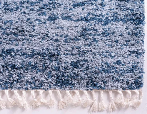 Miniatura 8 de Unique Loom Hygge Shag Collection - Alfombra moderna de inspiración marroquí, afelpada y acogedora, 2.2 x 3 pies, color azul/azul marino