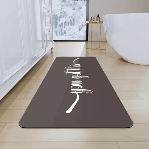 Miniatura 27 de Tapete de baño, tapetes de baño súper absorbentes, antideslizantes, de secado rápido, tapetes de goma fina para piso de baño que caben debajo