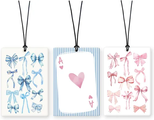 Miniatura 37 de Lacama Ambientador cristiano para automóvil, 3 piezas, lazo rosa y negro, coqueta con versículo bíblico cristiano, ambientador para mujeres y niñas