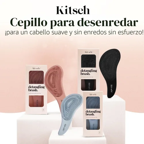 Miniatura 8 de Kitsch Cepillo desenredante – Cepillo suave para cabello rizado con cerdas flexibles para todo tipo de cabello – húmedo o seco Cepillos Terracota