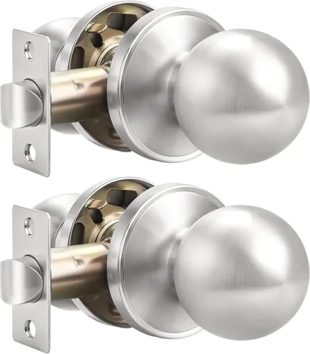 Miniatura 20 de Probrico Paquete de 4 pomos redondos para puerta de pasillo/armario, función de paso para pasillo/armario, manija