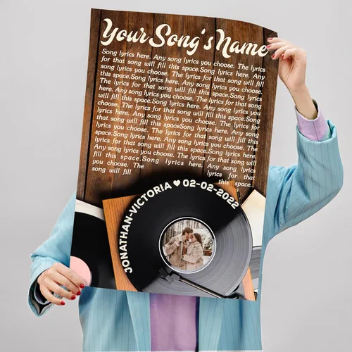 Miniatura 6 de H-DEWALL Póster personalizado de letras de canciones, regalos de cumpleaños para esposo para dormitorio, discos de vinilo, fotos, regalos para él