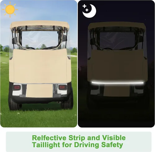 Miniatura 5 de 10L0L Funda negra para carrito de golf EZGO TXT para 2 pasajeros, cubierta transparente de lluvia de 4 lados para ventana para todo tipo de clima