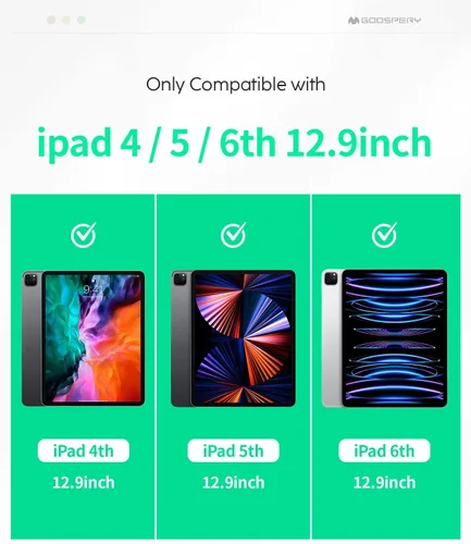 Miniatura 6 de Goospery Air Shield - Funda para iPad Pro de 6ª/5ª/4ª generación de 12.9 pulgadas, funda delgada ligera diaria con labios de policarbonato duradero
