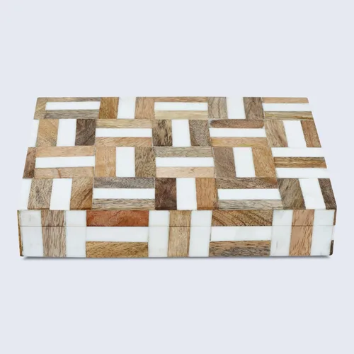 Miniatura 4 de Handicrafts Home Colección Marquet - Cajas decorativas hechas a mano, organizadores de almacenamiento con tapas, decoración estética, caja