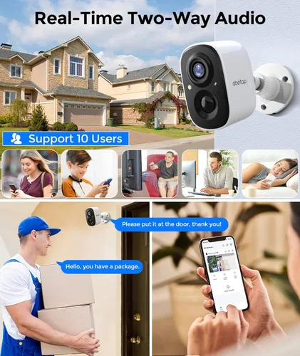 Miniatura 6 de Cámaras de seguridad inalámbricas 2K – Cámaras de seguridad WiFi para exteriores, visión nocturna a color, detección AI/PIR, conversación de 2 vías