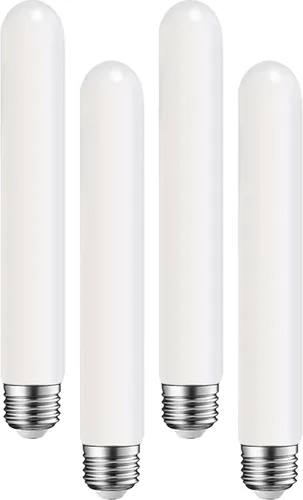 Miniatura 9 de Bombilla LED T10 de 11.8 pulgadas, base E26, ópalo mate de porcelana, blanco cálido 2700K, regulable Edison 6W, bombilla tubular LED, 500LM, T10