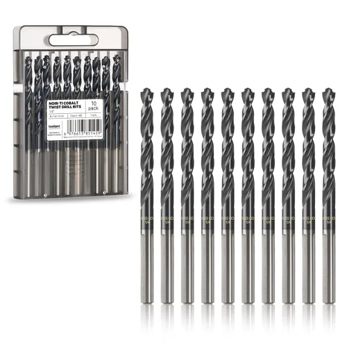 Miniatura 16 de toolant Juego de brocas de cobalto de 1/2 pulgadas para metal y acero (Pro), recubierto de nitruro de titanio y aluminio (TiAlN) con punta