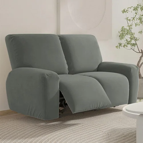 Miniatura 19 de vctops Fundas para sofá reclinable de 3 cuerpos, de punto, elásticas, suaves, lisas, antideslizantes, para sofá, protector de muebles con parte