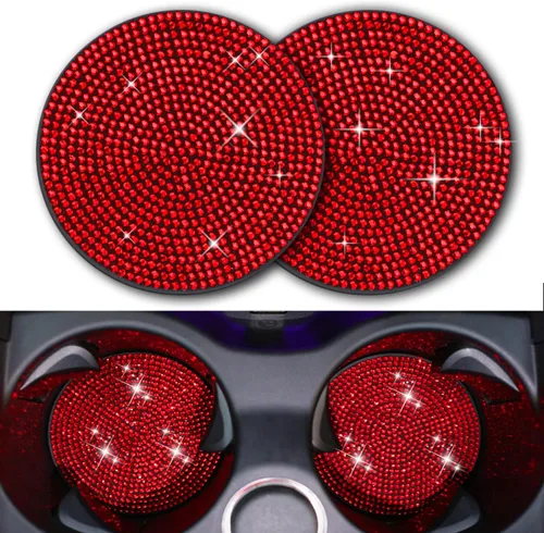 Miniatura 9 de Inserto de Portavasos Brillante - Posavasos de Silicona Antideslizante de 2.95 pulgadas a Prueba de Golpes, Accesorios Universales de Moda