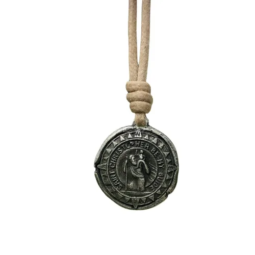 Miniatura 10 de Gold St Christopher Necklace - Mens Saint Pendant Travelers, Gift Religious Jewelry, Protection Medal, Men Silver Medallion, Women Gift to Husband
