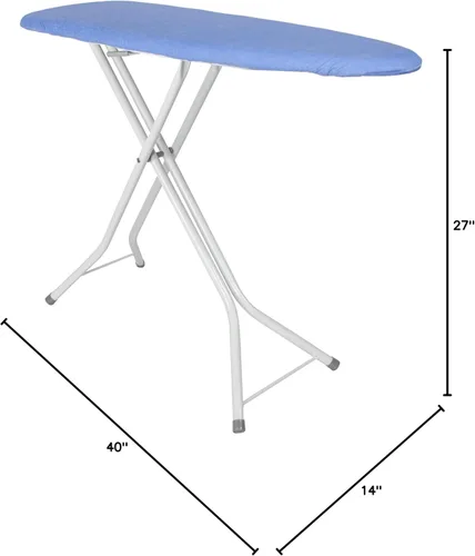 Miniatura 4 de Tabla de planchar plegable de 40 pulgadas, compacta, soporte que ahorra espacio con altura ajustable, mesa de planchar resistente con patas en Y