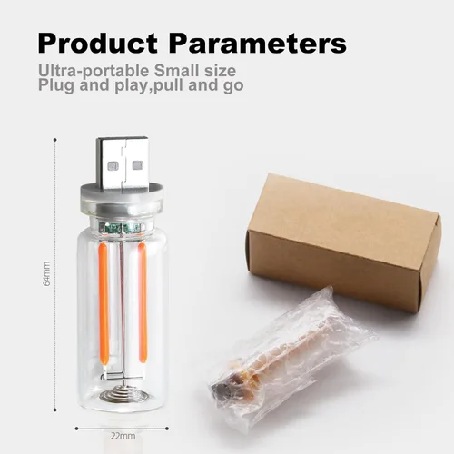 Miniatura 8 de Luz nocturna USB retro con control táctil, luces de ajuste táctil, luz nocturna USB automática enchufable, mini bombilla LED para automóvil, Blanco