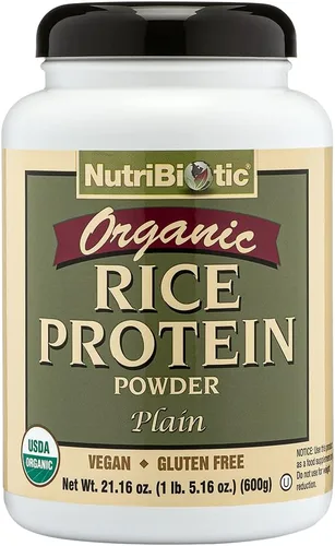 Miniatura 6 de NutriBiotic Chocolate con proteína de arroz orgánico certificado, 22.9 onzas, proteína vegana baja en carbohidratos en polvo, crudo, certificado