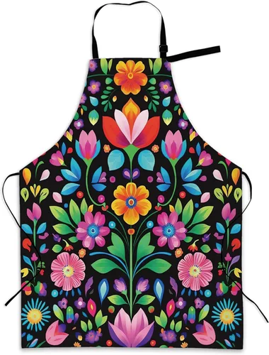 Miniatura 21 de Delantal de cocina con bolsillo, cuello ajustable impermeable y lazos largos, delantal de cocina para hornear, jardinería, pintura para mujer Retro