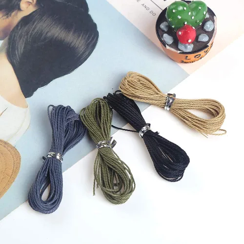 Miniatura 5 de Cuerda encerada de poliéster de 0.039 pulgadas para pulsera de macramé para manualidades, 24 colores, 131 yardas..