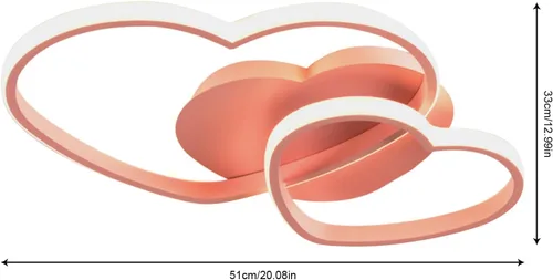 Miniatura 8 de YIYIBYUS Morden - Lámpara LED de techo con forma de corazón para dormitorio, lámpara acrílica con control remoto, lámpara de techo de dibujos