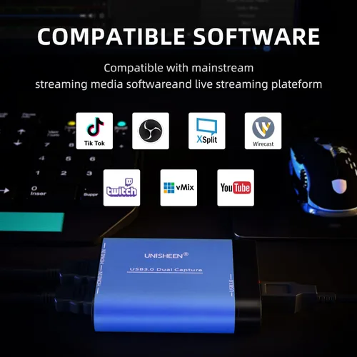 Miniatura 6 de Tarjeta de captura de doble entrada - Dispositivo de captura de video HDMI a USB 3.0, 1080P 60fps UVC YUV422 PnP HD convertidor de grabación