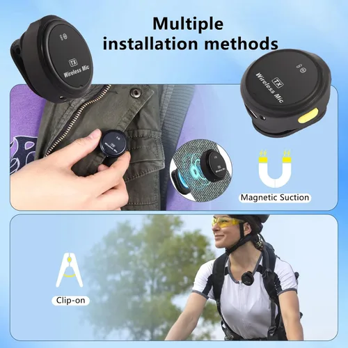Miniatura 3 de Micrófono Lavalier personal inalámbrico de regalo con calcomanías culturales para iPhone 17/16/15/Android, cancelación de ruido, micrófono