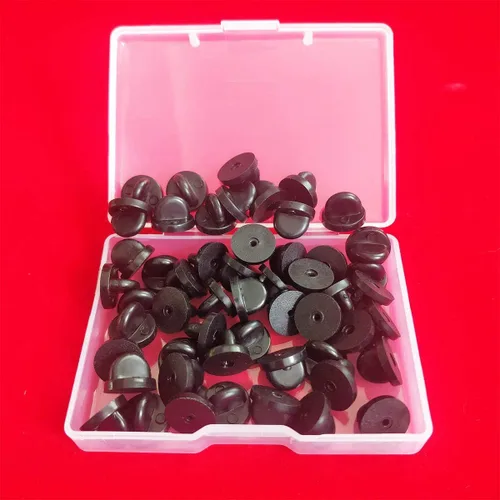 Miniatura 5 de Parte trasera de pasador de solapa – Parte trasera de pasador de embrague de mariposa en goma de PVC para reemplazo uniforme de insignia