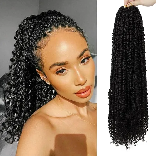 Miniatura 24 de Pelo de Passion Twist – 8 paquetes de 18 pulgadas Passion Twist Crochet para mujeres, cabello rizado pretrenzado Passion Twists extensiones de #2