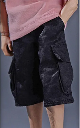 Miniatura 4 de Pantalones cargo de figura masculina a escala 1/12, pantalones cortos de entrenamiento para correr con bolsillos adicionales para figuras de acción