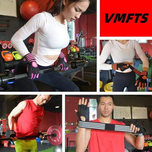 Miniatura 6 de Guantes de levantamiento de pesas, guantes de entrenamiento acolchados con soporte para muñeca, guantes de gimnasio para mujeres y niñas, gimnasio