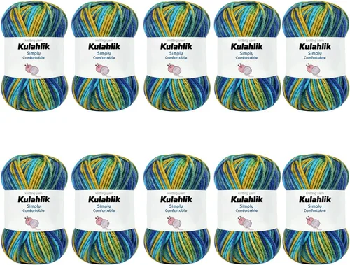 Miniatura 29 de 50g (1x50g) Hilo Acrílico para Crochet y Tejido, Hilo Degradado Colorido, 1 Rollo de Madejas, Hilo Acrílico Multicolor, Perfecto para Proyectos