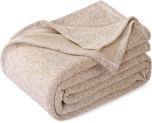 Miniatura 14 de KAWAHOME - Manta de punto para verano, ligera, transpirable, peluda, de jersey para sofá o cama
