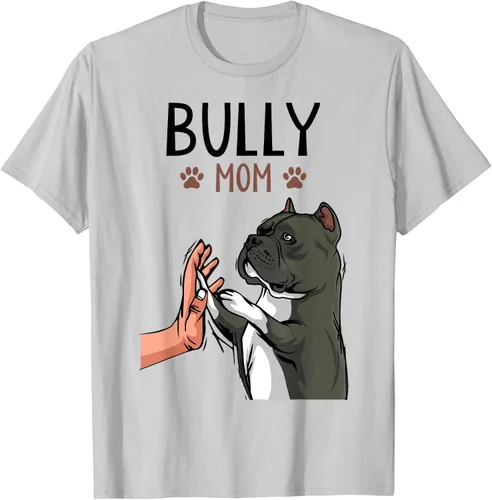 Miniatura 66 de American Bully Mom Cute Dog Mama Camiseta divertida para mujer, Blanco, S