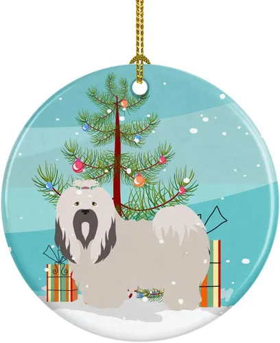 Miniatura 60 de Caroline's Treasures American Toy Fox Terrier - Adorno de cerámica de Navidad para colgar en el árbol de Navidad, decoración para el hogar, Navidad