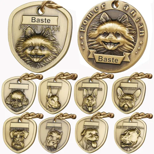 Miniatura 14 de Etiquetas para Perros Golden Retriever Personalizadas para Mascotas Etiqueta de Identificación de Nombre de Perro Grabada Personalizada de Cobre 023