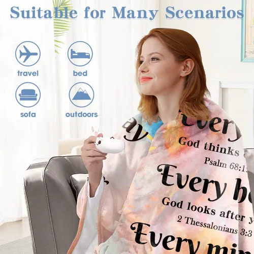 Miniatura 6 de Regalos cristianos para mujeres, regalos religiosos de 50 x 60 pulgadas, manta con pensamientos inspiradores y oraciones, manta religiosa, regalos