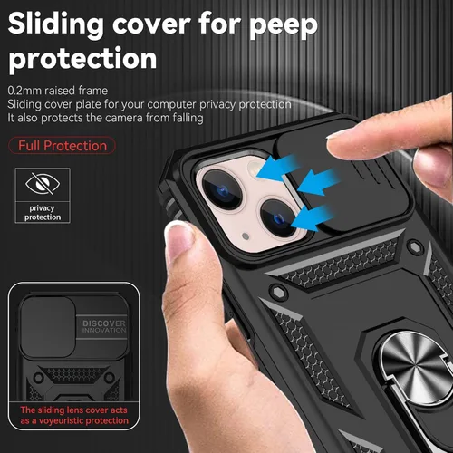 Miniatura 4 de HNHYGETE Funda para iPhone 13 con protector de pantalla HD: [grado militar de 20 pies probada en caídas] Funda protectora a prueba de golpes
