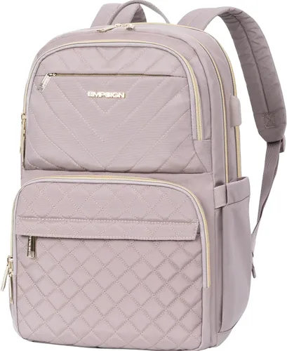 Miniatura 10 de EMPSIGN Mochila de viaje de mano para mujeres y hombres, mochila grande de 17 pulgadas para laptop con puerto USB, equipaje de mano aprobado por