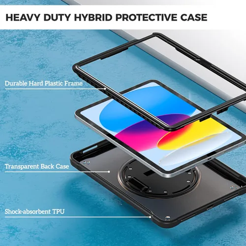 Miniatura 6 de ProCase Funda para iPad de 11ª generación A16 2025/iPad de 10.9 pulgadas 2022, resistente a prueba de golpes con correa de mano, protección