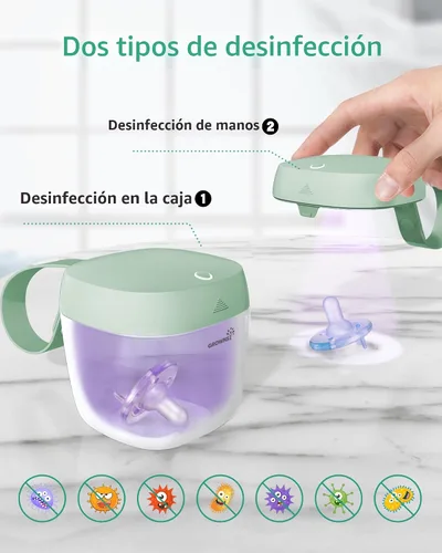 Miniatura 4 de GROWNSY Desinfectante de Chupones Portátil, Desinfectante de Luz UV Para Llevar, Estuche Desinfectante con Carga USB, Mini Desinfectante de Chupones