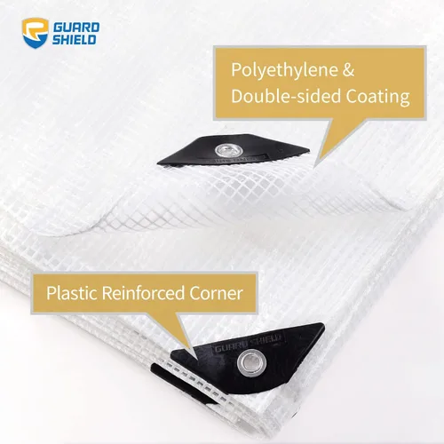 Miniatura 2 de GUARD SHIELD Lona Transparente Blanca de Uso Pesado 12x16 Pies Impermeable para Invernadero Jardín Exterior Cubierta de Polietileno Resistente a UV