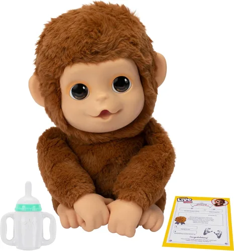 Miniatura 3 de Little Live Pets My Baby Monkey "Mango" con biberón, juego de animales interactivos y suaves para niños de 4 años en adelante, más de 50 sonidos