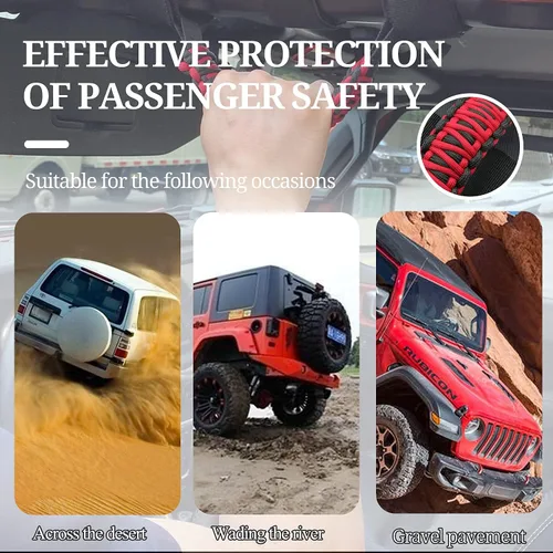 Miniatura 5 de 4 asas de agarre de barra antivuelco compatibles con Jeep Wrangler JLU JK JKU TJ YJ LJ JT JL y Gladiator JT 1987-2021 UTV y ATV, se adapta a barras