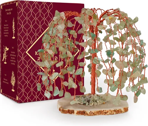 Miniatura 44 de Árbol de la vida de cristal curativo de 7 chakras, árboles bonsái hechos a mano para energía positiva, dinero y buena suerte, árbol para decoración
